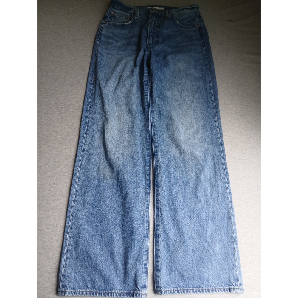 Denim Forum Jeans 27 Farrah High Rise Wide Leg Medium Wash Rigid Preppy Ariztia